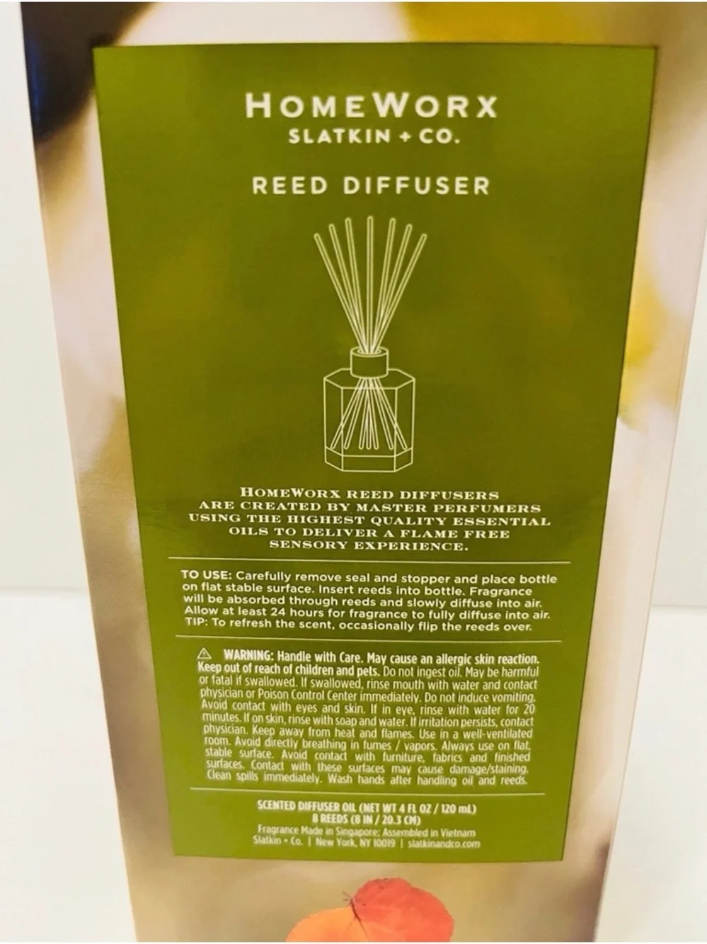 Homeworx Slatkin & Co. Falling Leaves Reed Diffuser Infused with Essential Oils